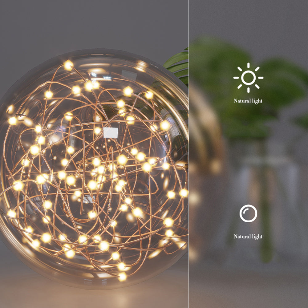 Lustre Plafond Verre Étoilé Doré - 3 Couleurs LED
