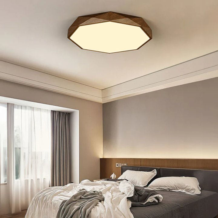 Plafonnier LED Disque Brun - Lumière Naturelle