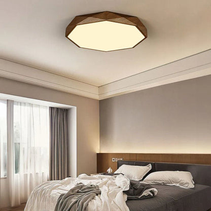 Plafonnier LED Disque Brun - Lumière Naturelle