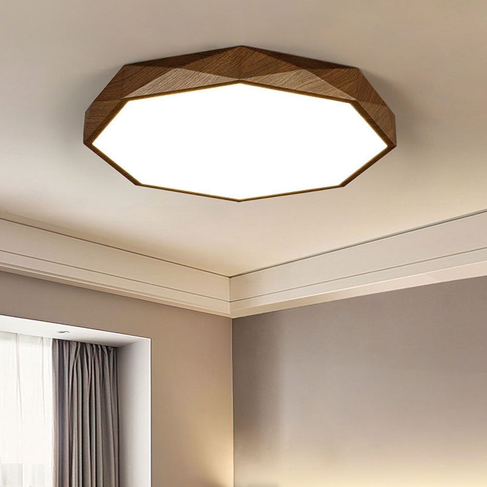 Plafonnier LED Disque Brun - Lumière Naturelle