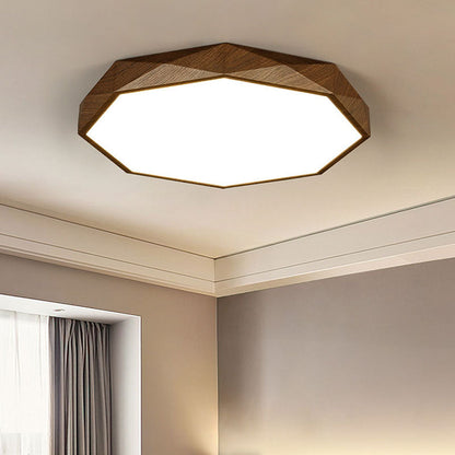 Plafonnier LED Disque Brun - Lumière Naturelle