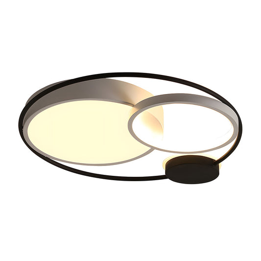 Plafonnier LED Encastré Circulaire Noir et Blanc