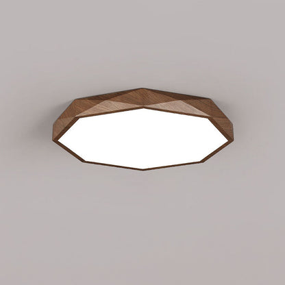 Plafonnier LED Disque Brun - Lumière Naturelle