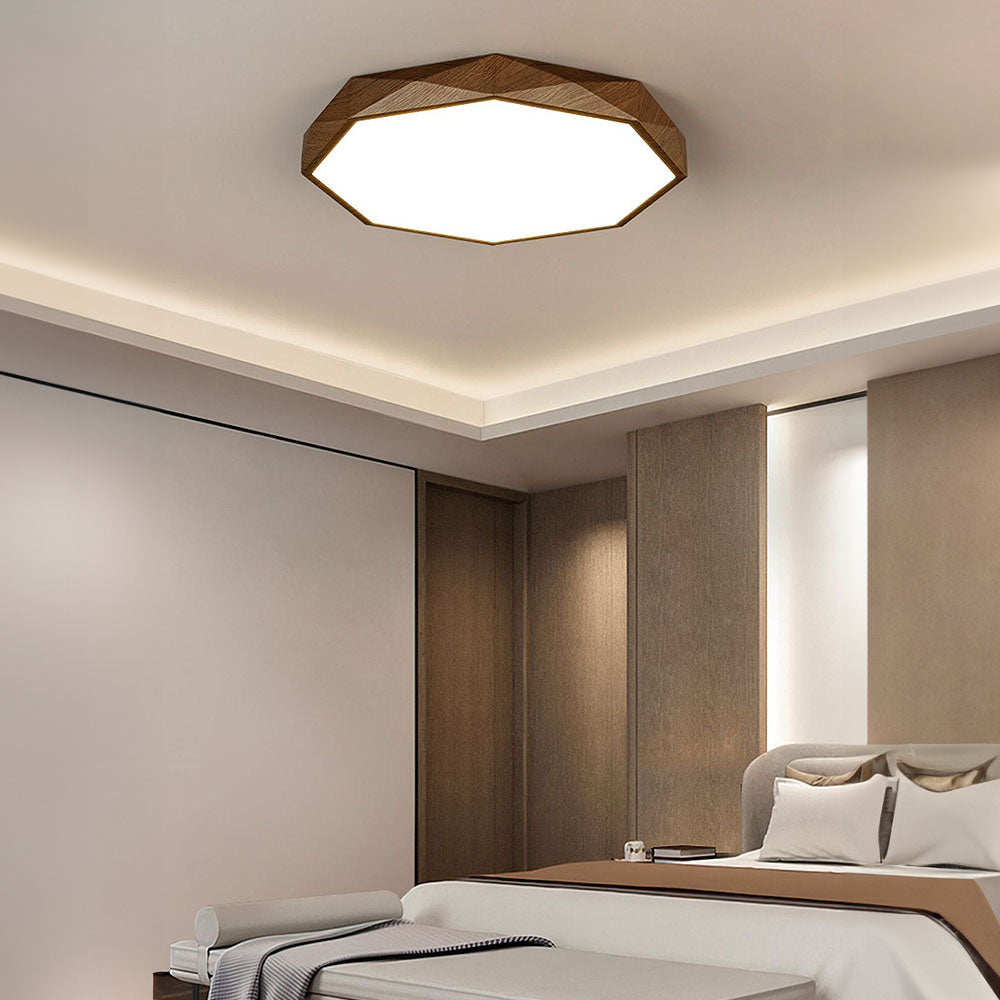 Plafonnier LED Disque Brun - Lumière Naturelle