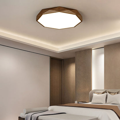 Plafonnier LED Disque Brun - Lumière Naturelle