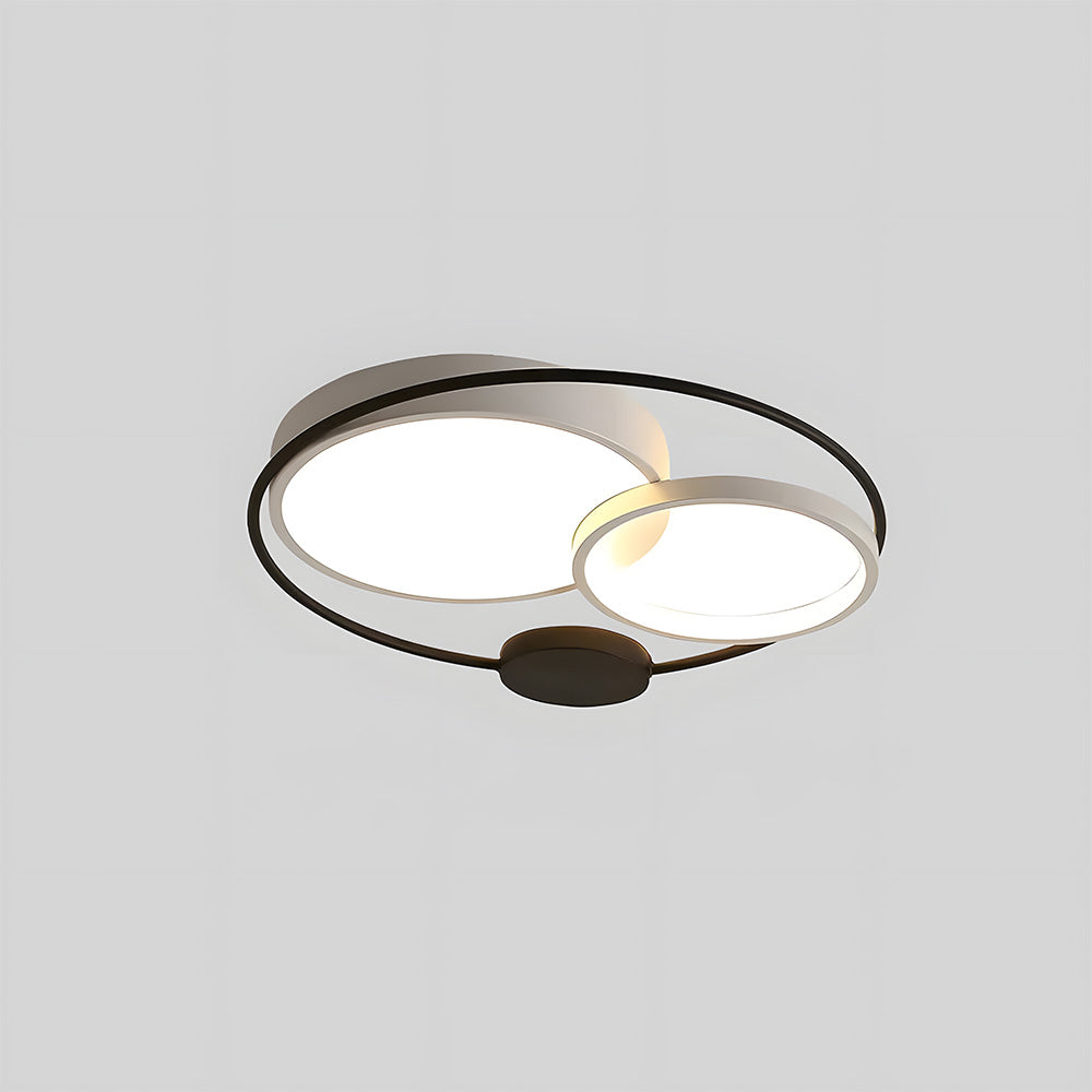 Plafonnier LED Encastré Circulaire Noir et Blanc