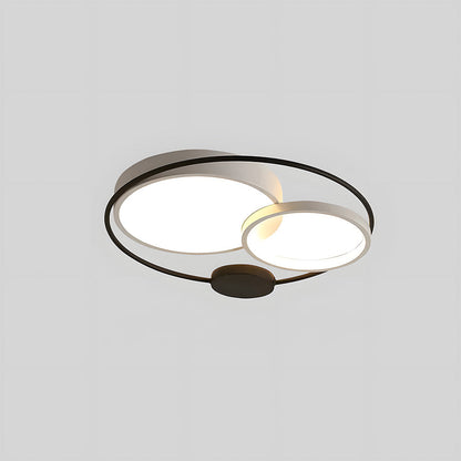 Plafonnier LED Encastré Circulaire Noir et Blanc