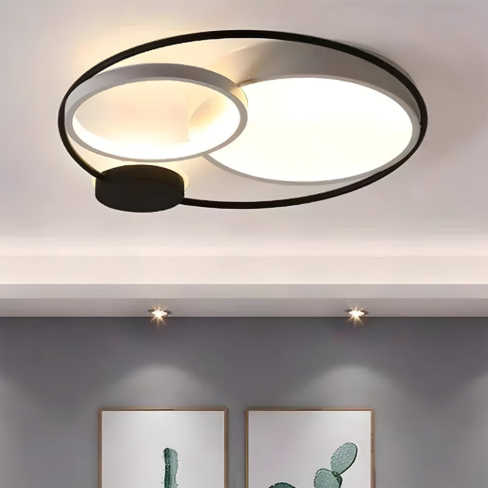 Plafonnier LED Encastré Circulaire Noir et Blanc