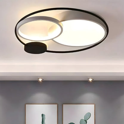 Plafonnier LED Encastré Circulaire Noir et Blanc