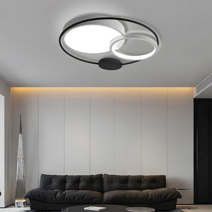 Plafonnier LED Encastré Circulaire Noir et Blanc