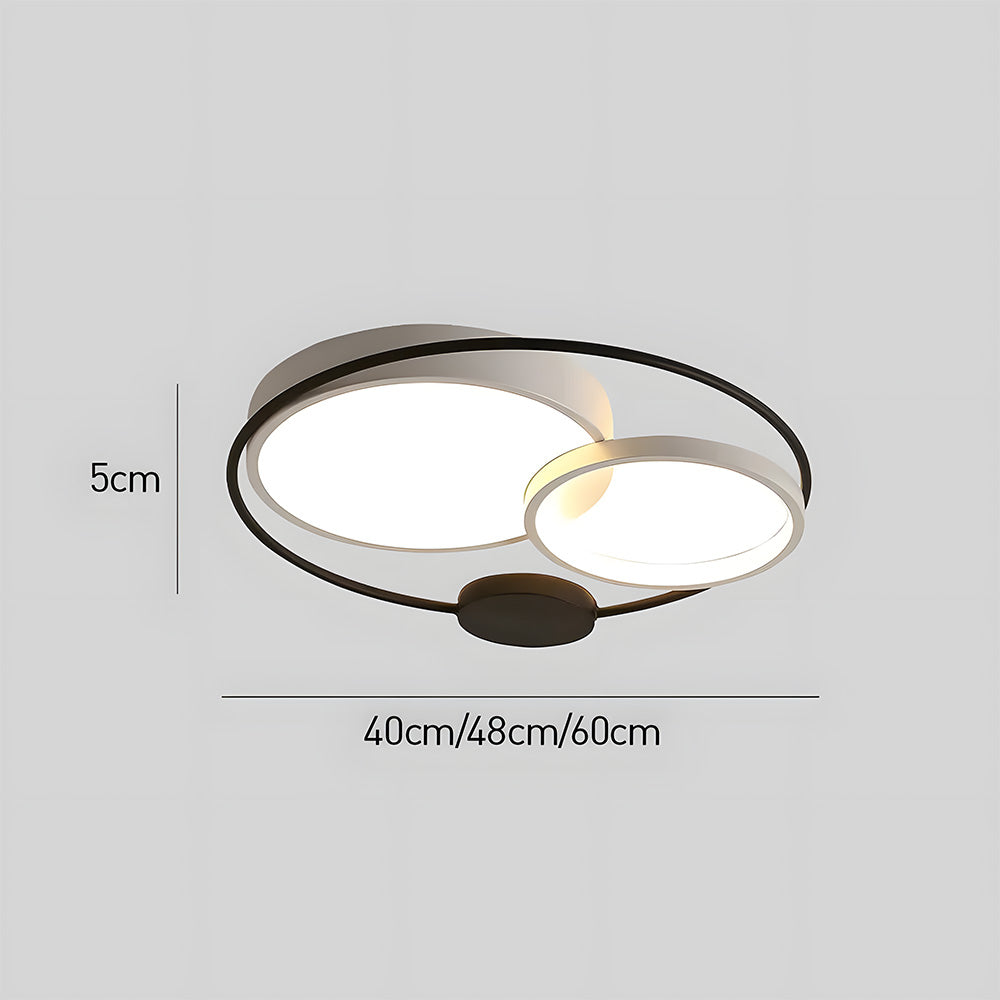 Plafonnier LED Encastré Circulaire Noir et Blanc